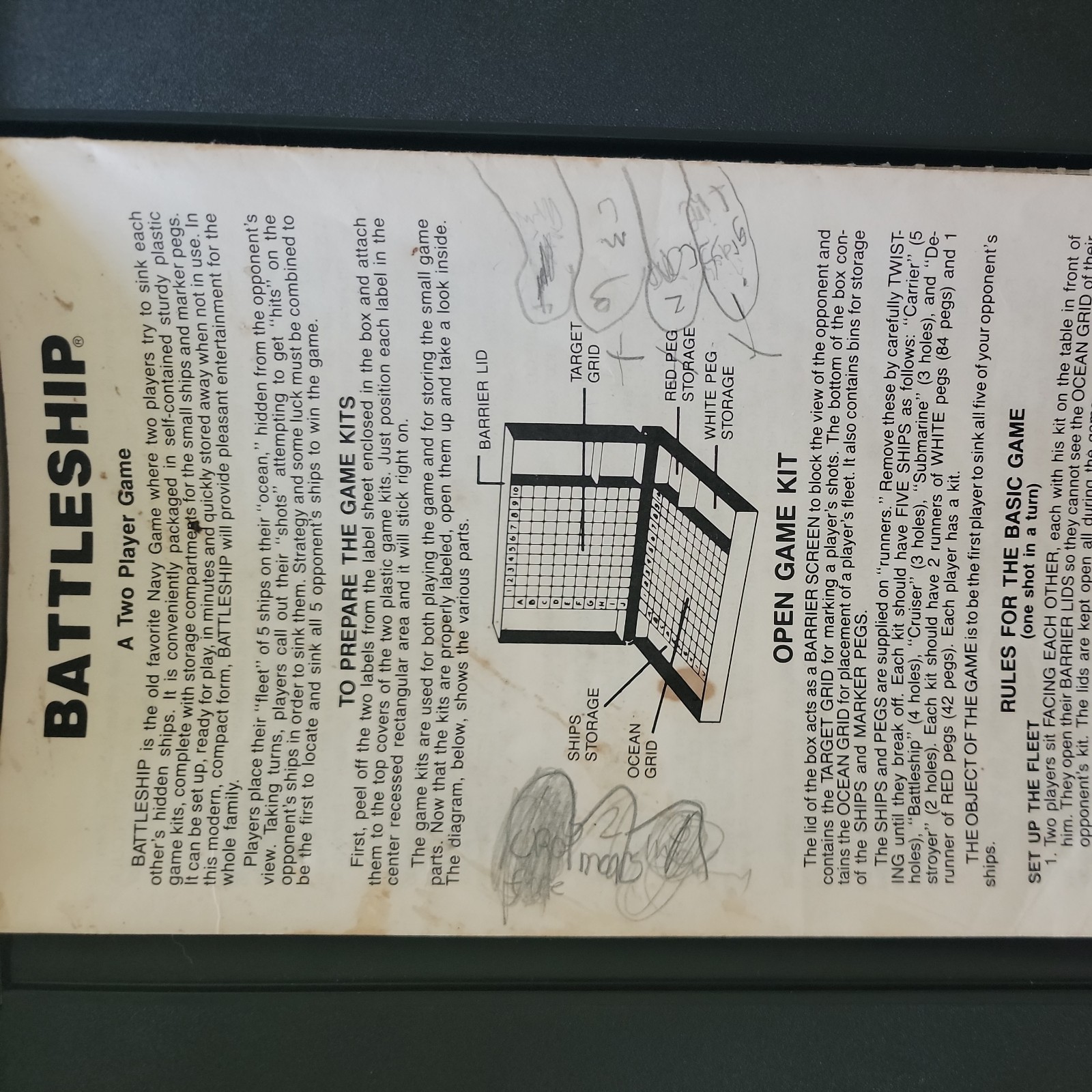 Vintage Battleship the Classic Naval Combat Game Milton Bradley 1990 Complete