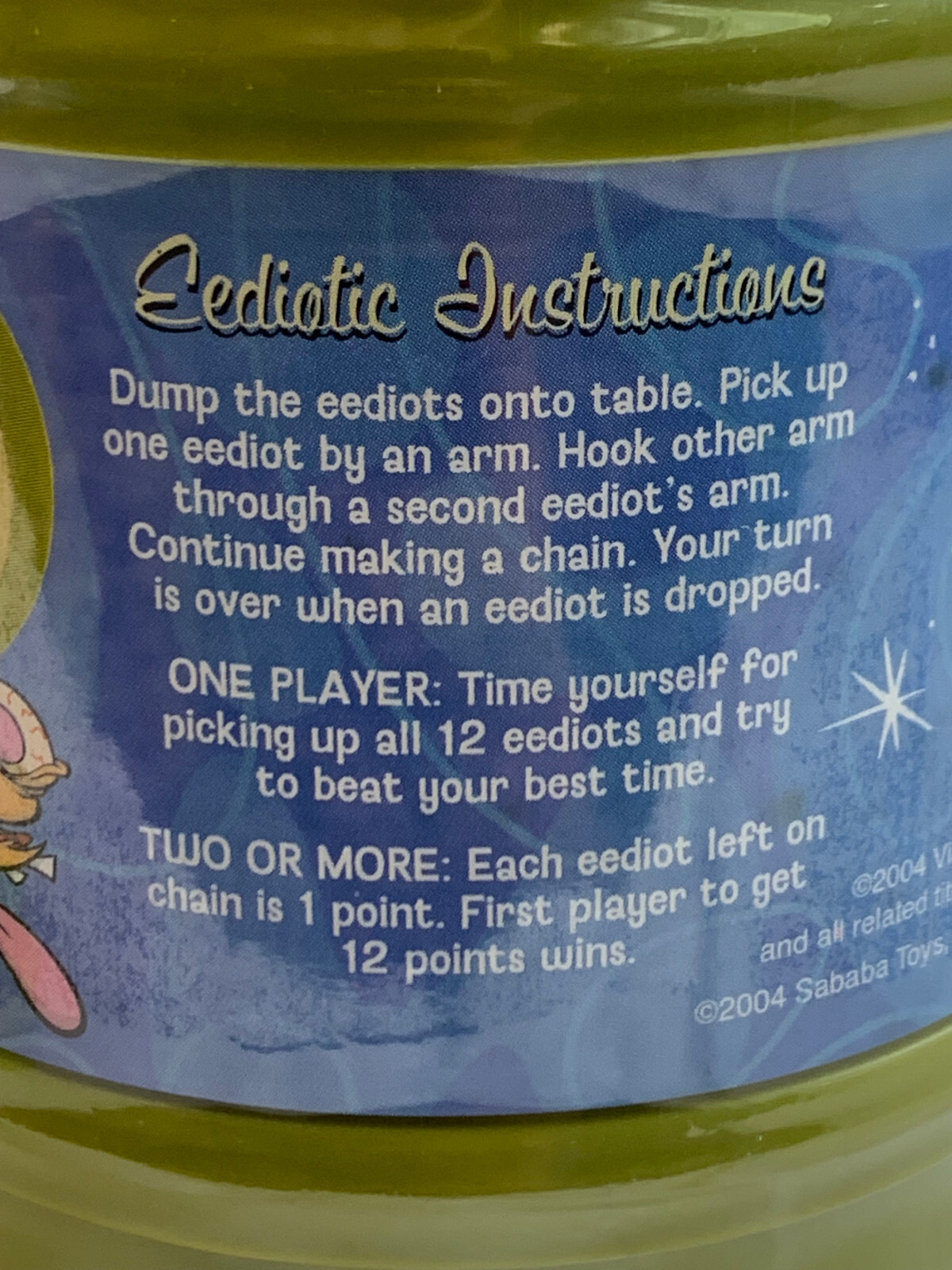 2004 Sababa Toys Super Toxic DRUM OF EEDIOTS Ren & Stimpy Sealed Toy Game