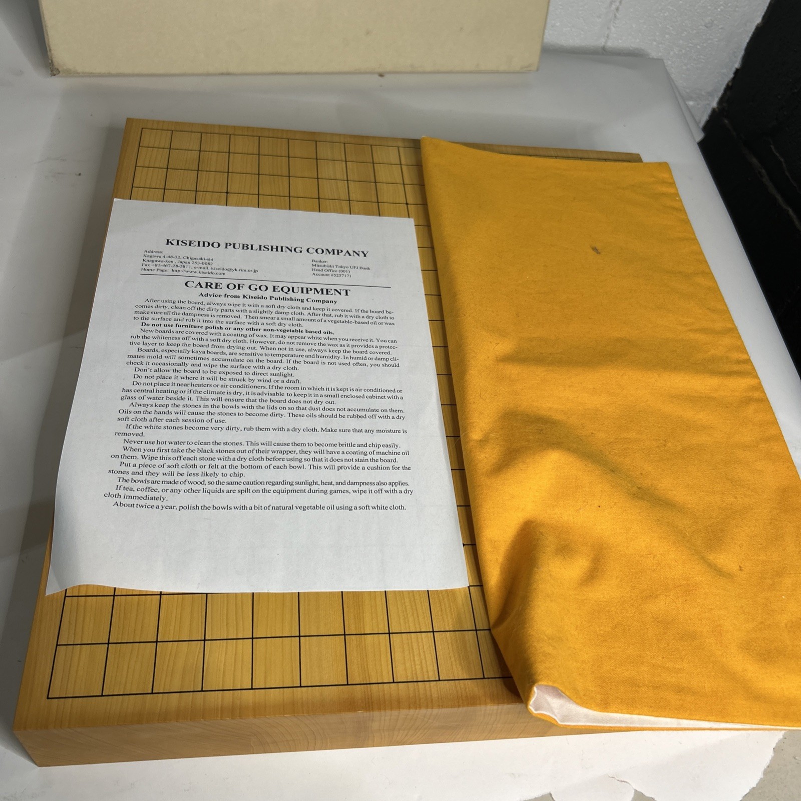 Kiseido Publishing Company Japenese Traditional Kaya Go Board MADE IN JAPAN