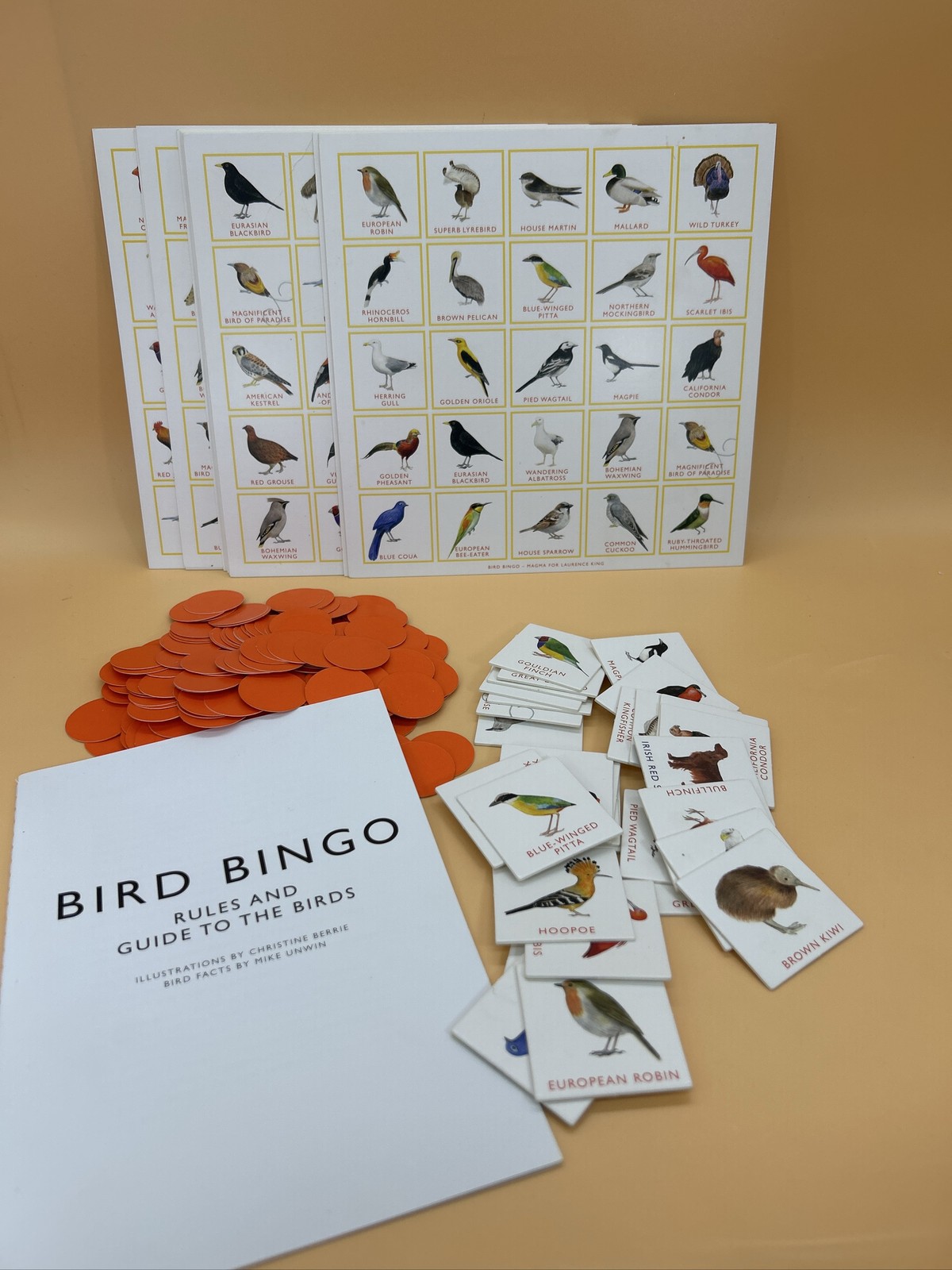 Bird Bingo Game Illustrated by Christine Berrie, Magma Laurence King. 64 Species