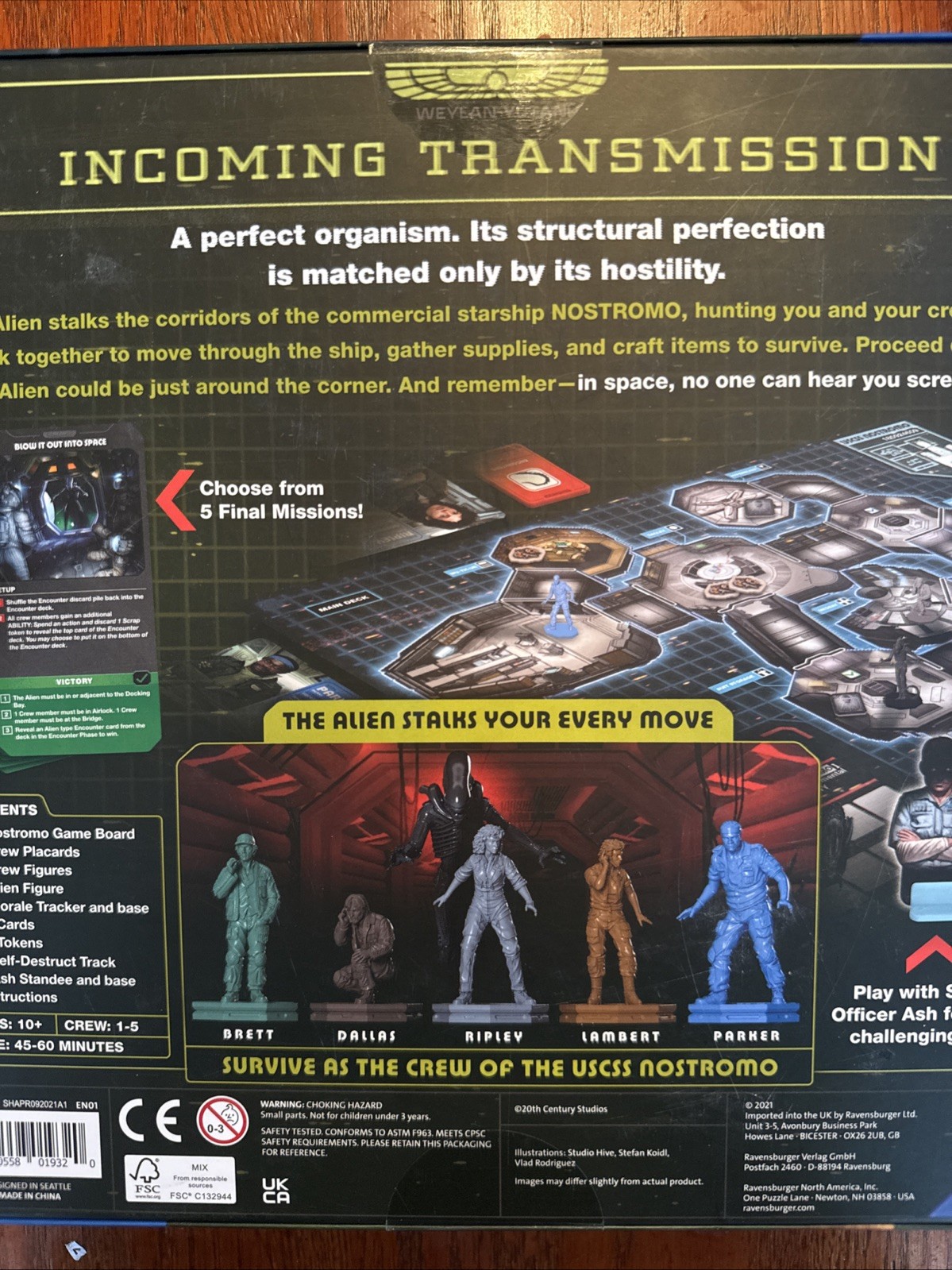 Ravensburger Alien Fate of The Nostromo Game Board – 60001932 BRAND NEW