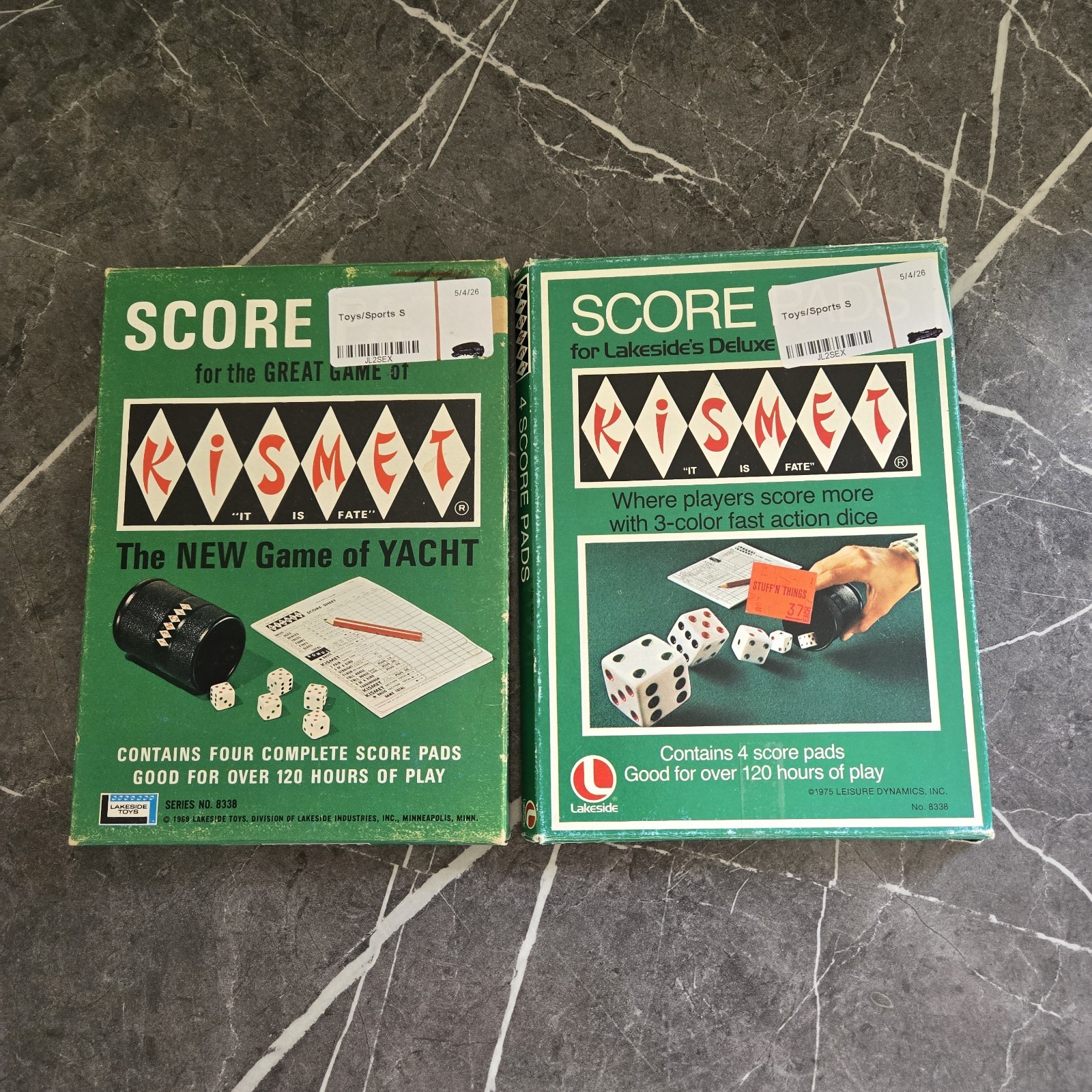 8 Vintage Kismet Extra Score Pads Game of Yacht Lakeside