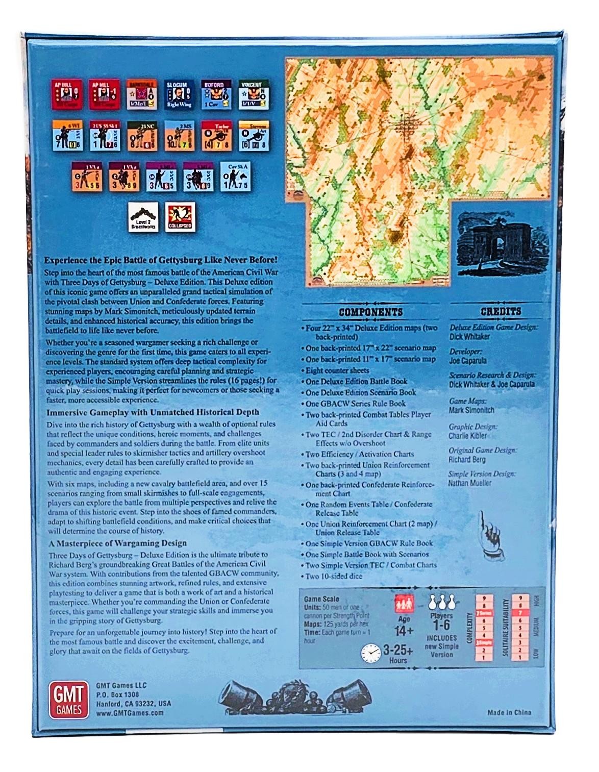 The Three Days of Gettysburg Deluxe Edition by GMT – SEALED
