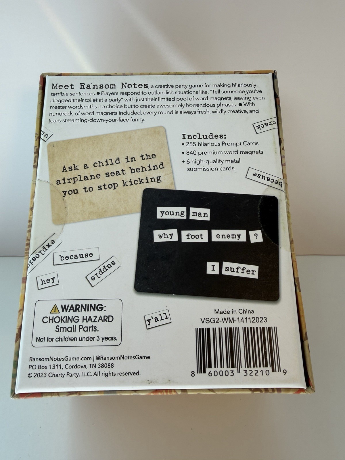 Ransom Notes – UNOPENED Sealed Ridiculous Word Magnet Game Charty Party 2023