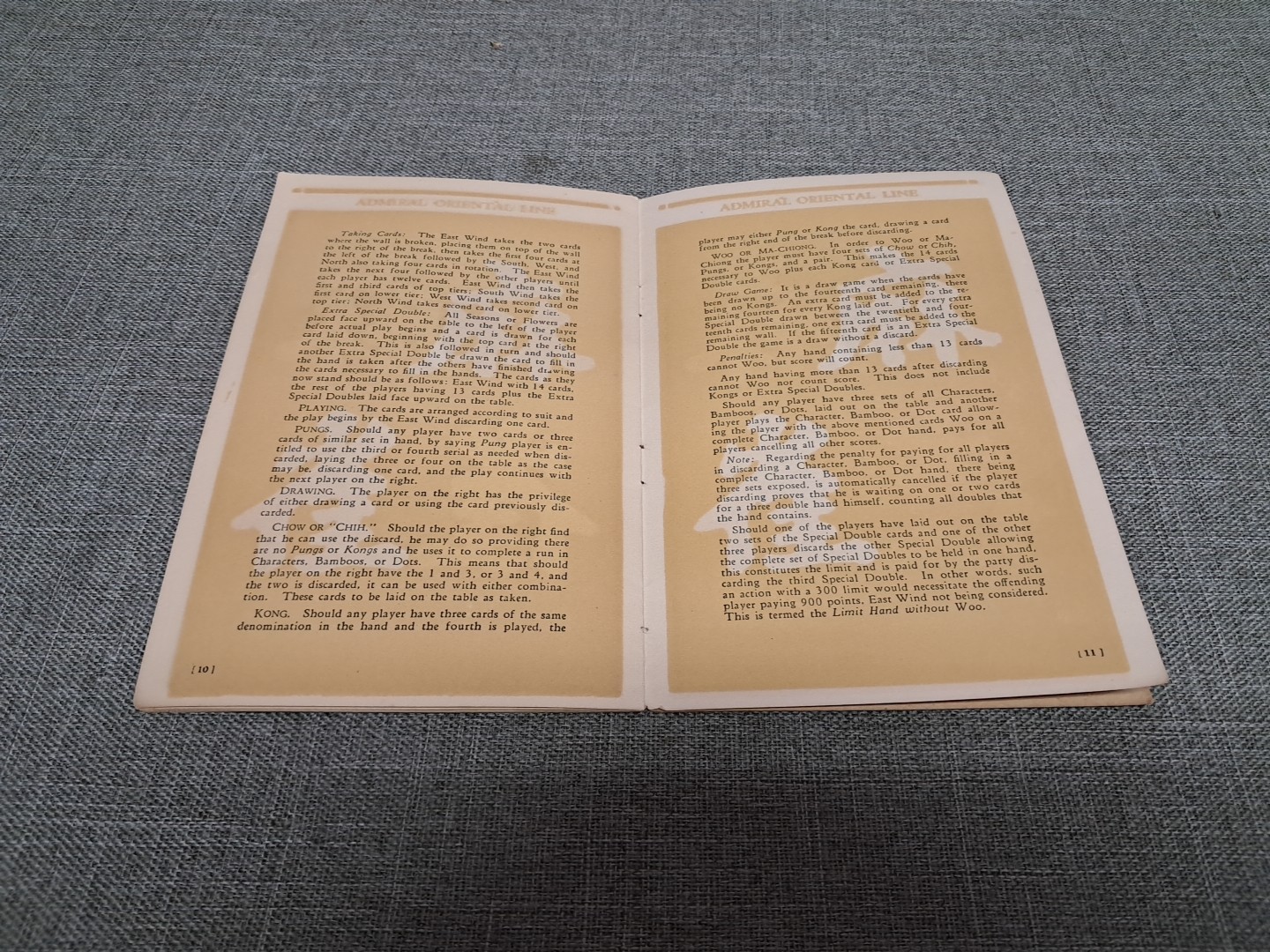 Ma-Chiong Admiral Oriental Line 1923 Third Edition Booklet Rough Read
