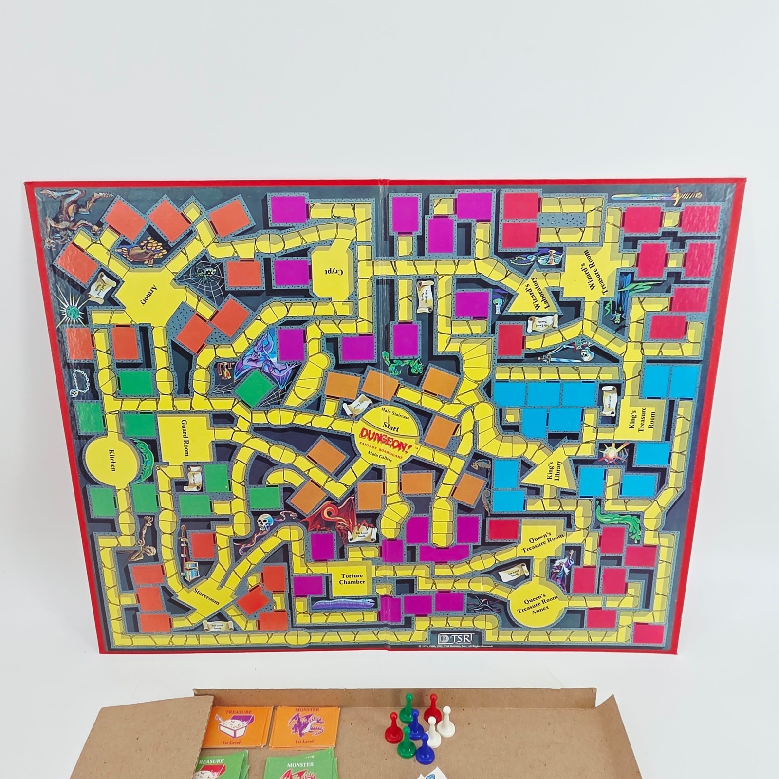 Dungeon! Vintage 1981 TSR Fantasy Boardgame Dungeons & Dragons Era Incomplete
