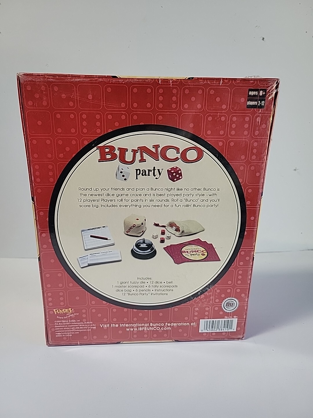 Bunco Party Dice Game 2 to 12 Players 2004 Fundex Ages 8+ New & Sealed