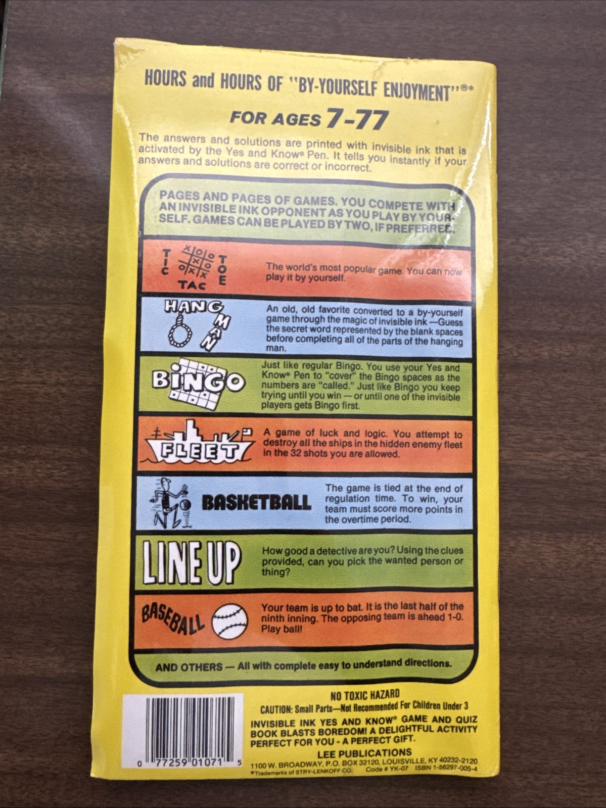 Vintage 1971 Yes & Know Road Trip Invisible Ink Game And Quiz Book.