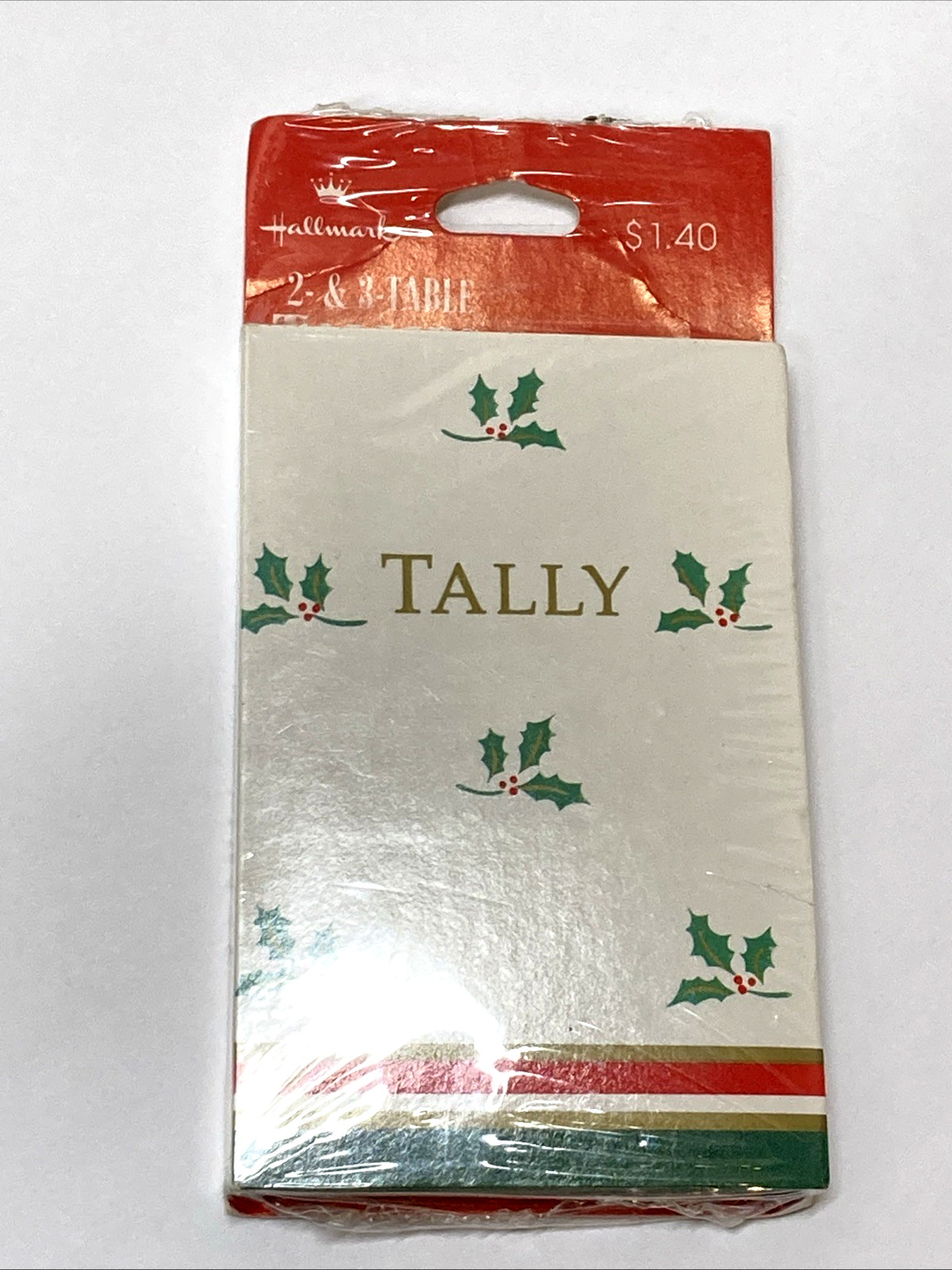 Hallmark 2-&-3 Table Bridge Tallies Christmas Holly Berry NOS