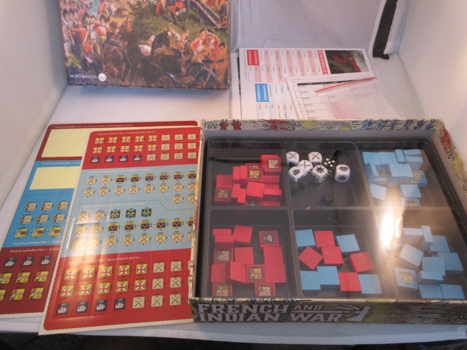 Worthington Games French and Indian War Block Wargame Strategy, complete