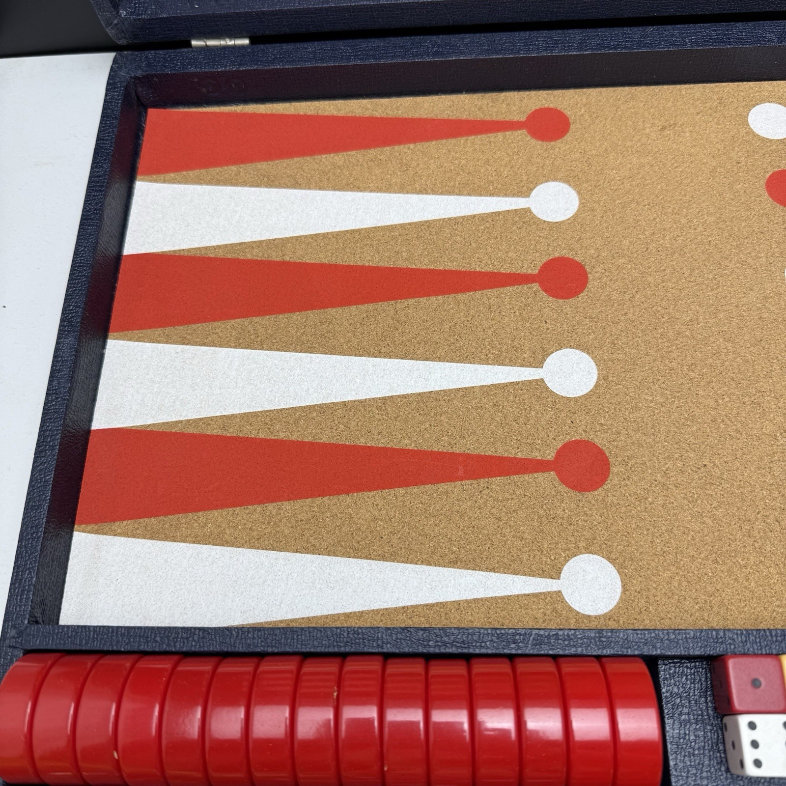Crisloid Bakelite Backgammon Set 1.5” Checkers Red Yellow / Butterscotch Vintage
