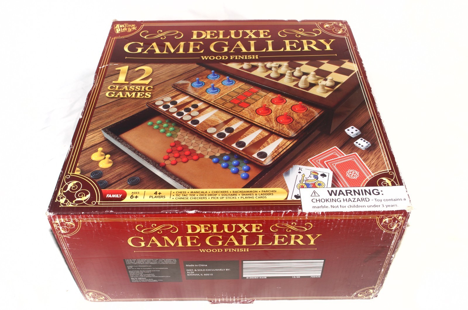 Deluxe Game Gallery 12 in 1 Game House w/ 12 Classic Games w/ Wooden Game Chest
