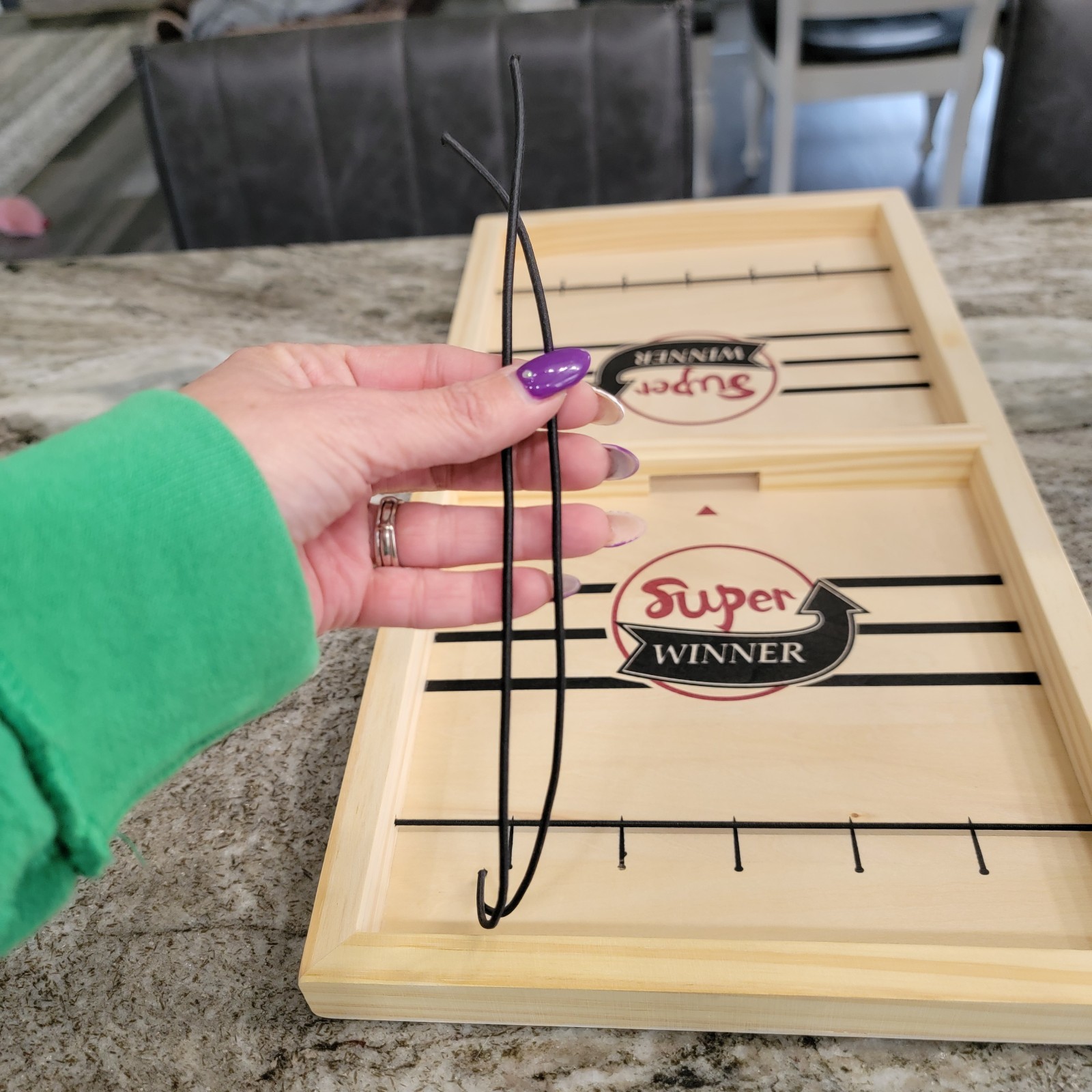 Sling Puck Wooden Fast Sling Hockey Game 2 Player Table Game Open Box New