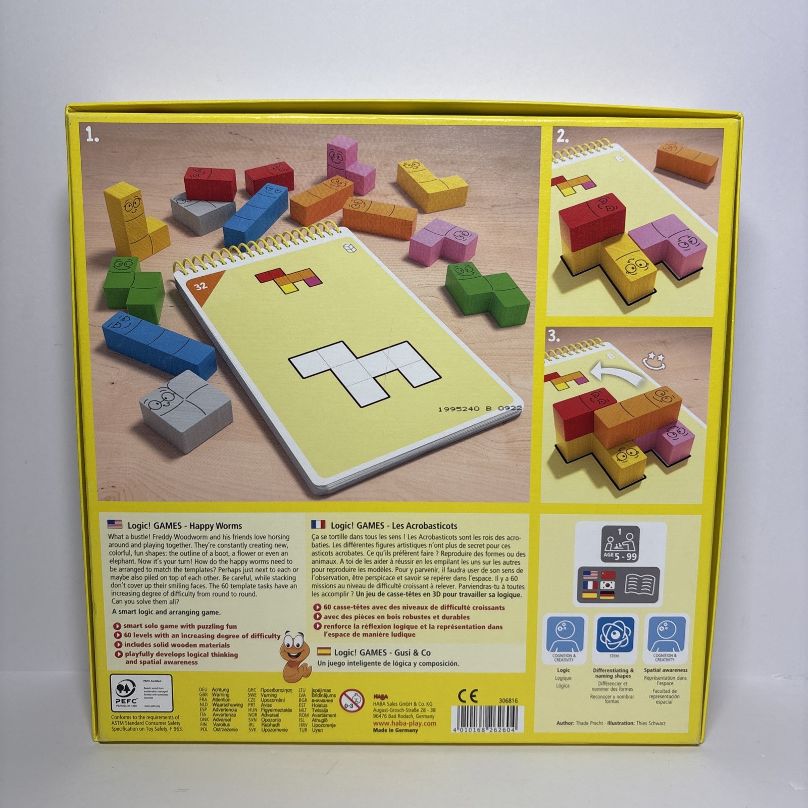 Logic! Games Happy Worms Logic Block Game HABA PLAY – STEM & Spatial Awareness