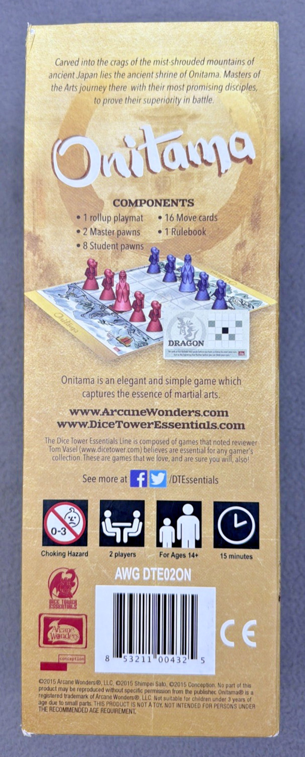 Onitama Original Board Game An Elegant and Simple Game of Martial Tactics