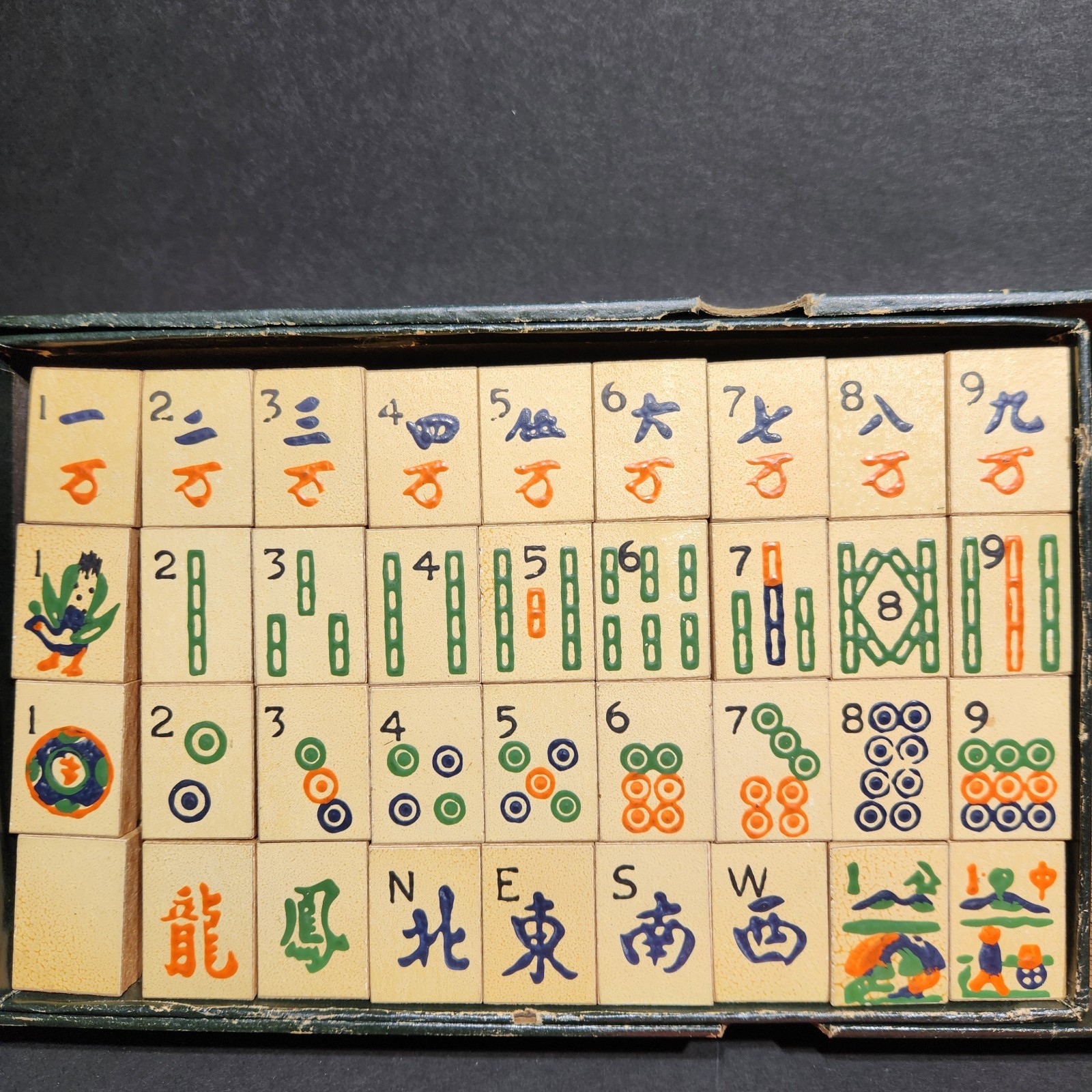 Mah-Jongg Junior Boxed Game with Instructions Tiny Dice All Tiles 1923