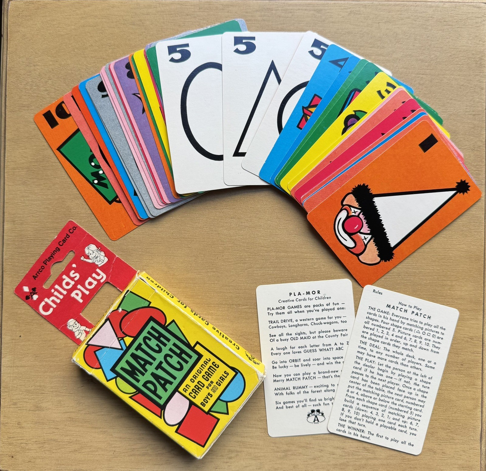Vintage 1950s Arrco Playing Card Co. Match Patch Card Game *Missing Square Card