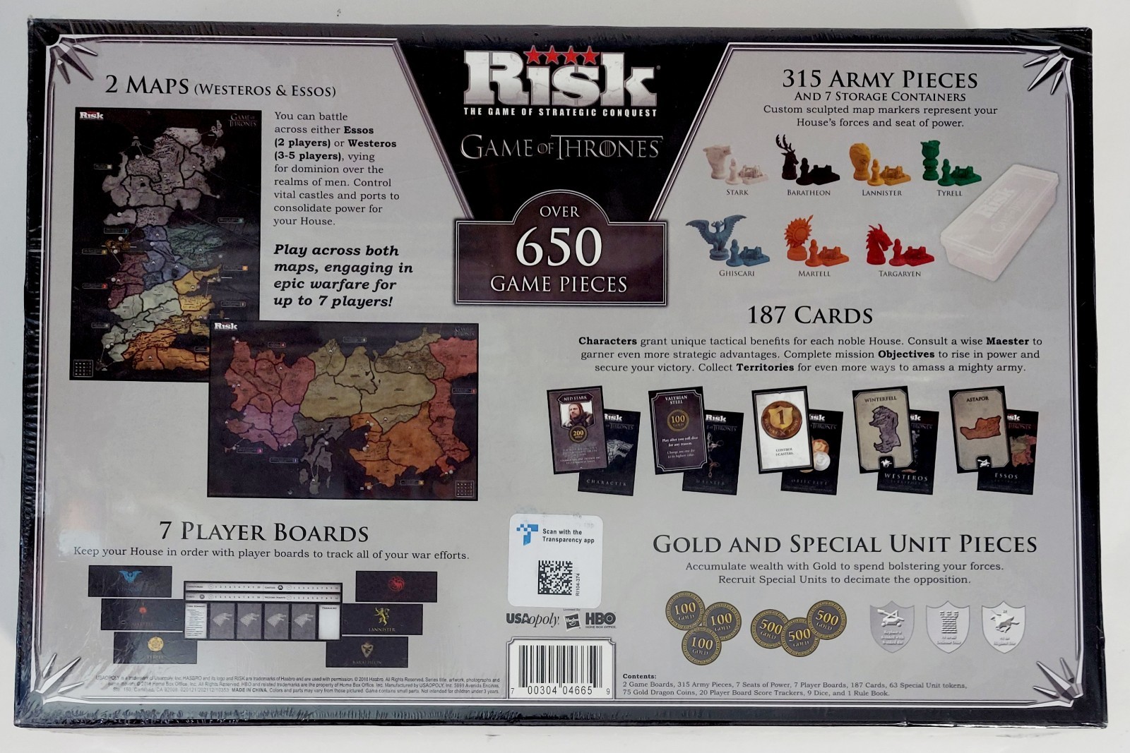 Risk Game of Thrones Board Game