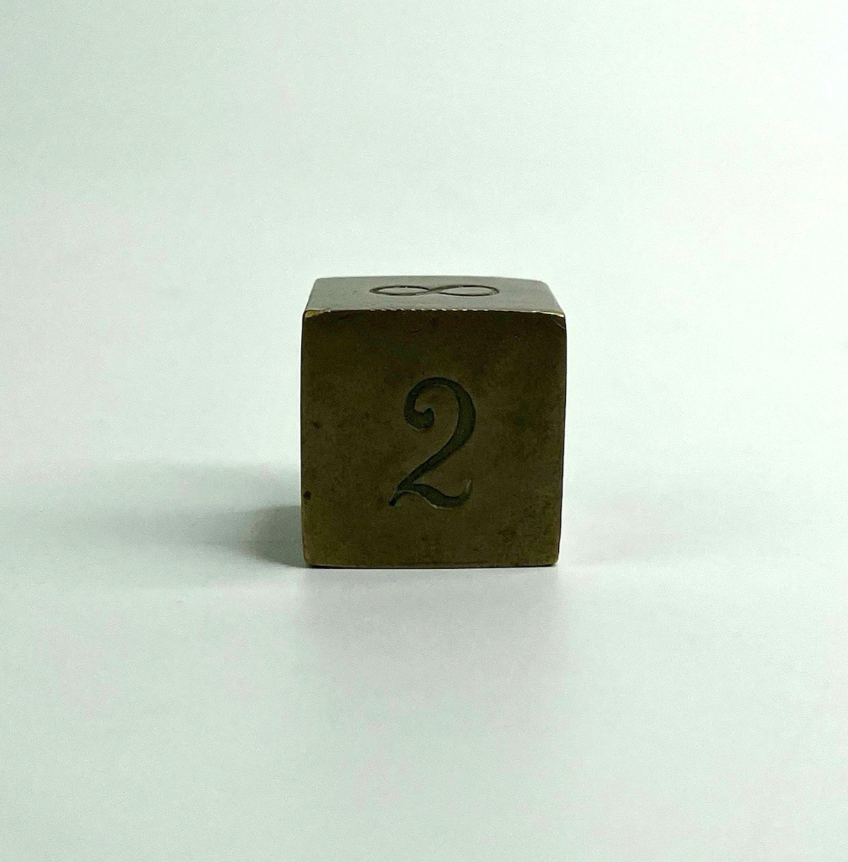 Vtg Rare Heavy Solid Brass Backgammon Doubling Cube Die 1″