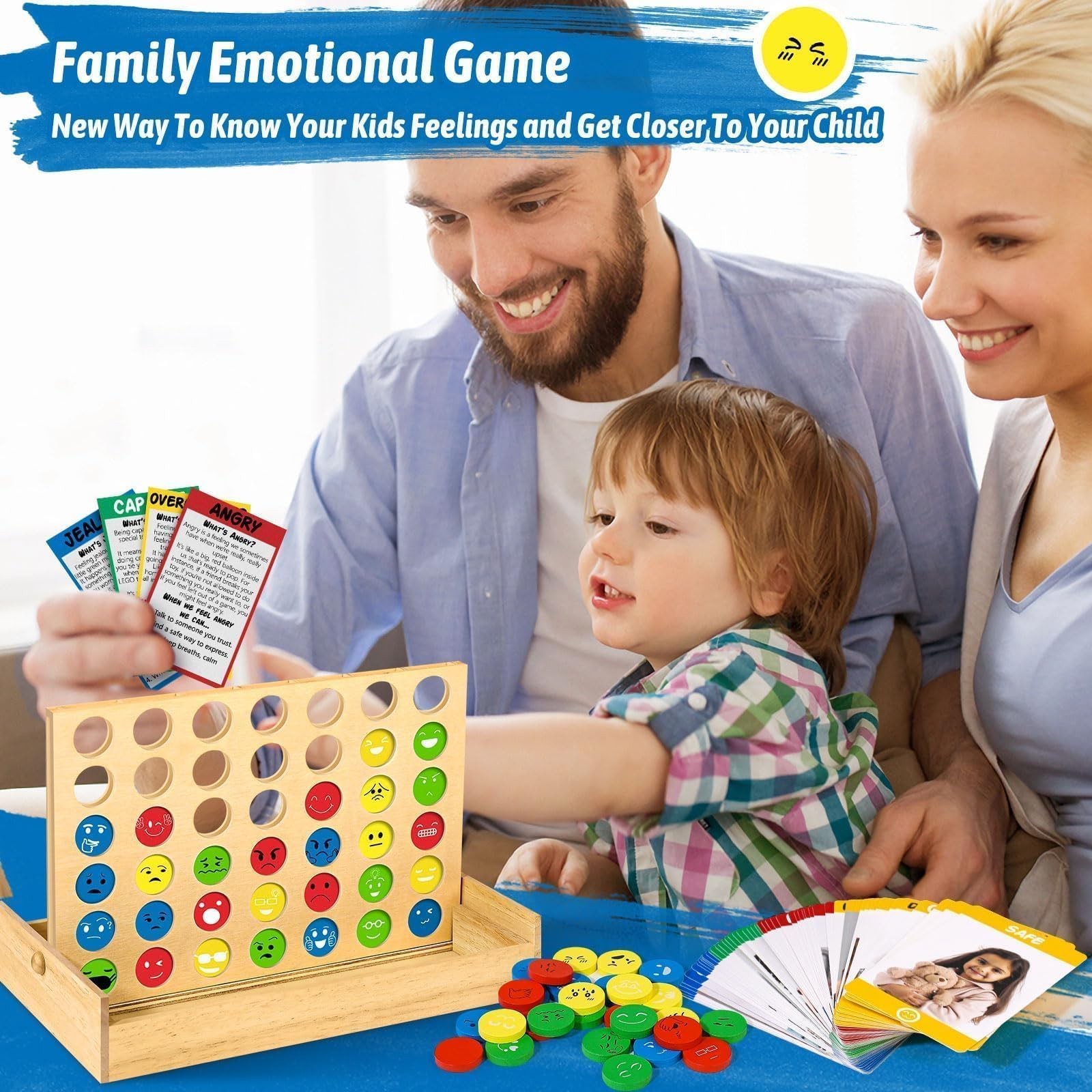 Social Emotional Learning Therapy Games for Kids, w/56 Emotion Cards, Connect…
