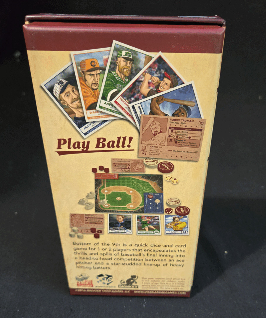 Bottom Of The 9th Baseball Themed Board Game Complete Dice Hate Me Games