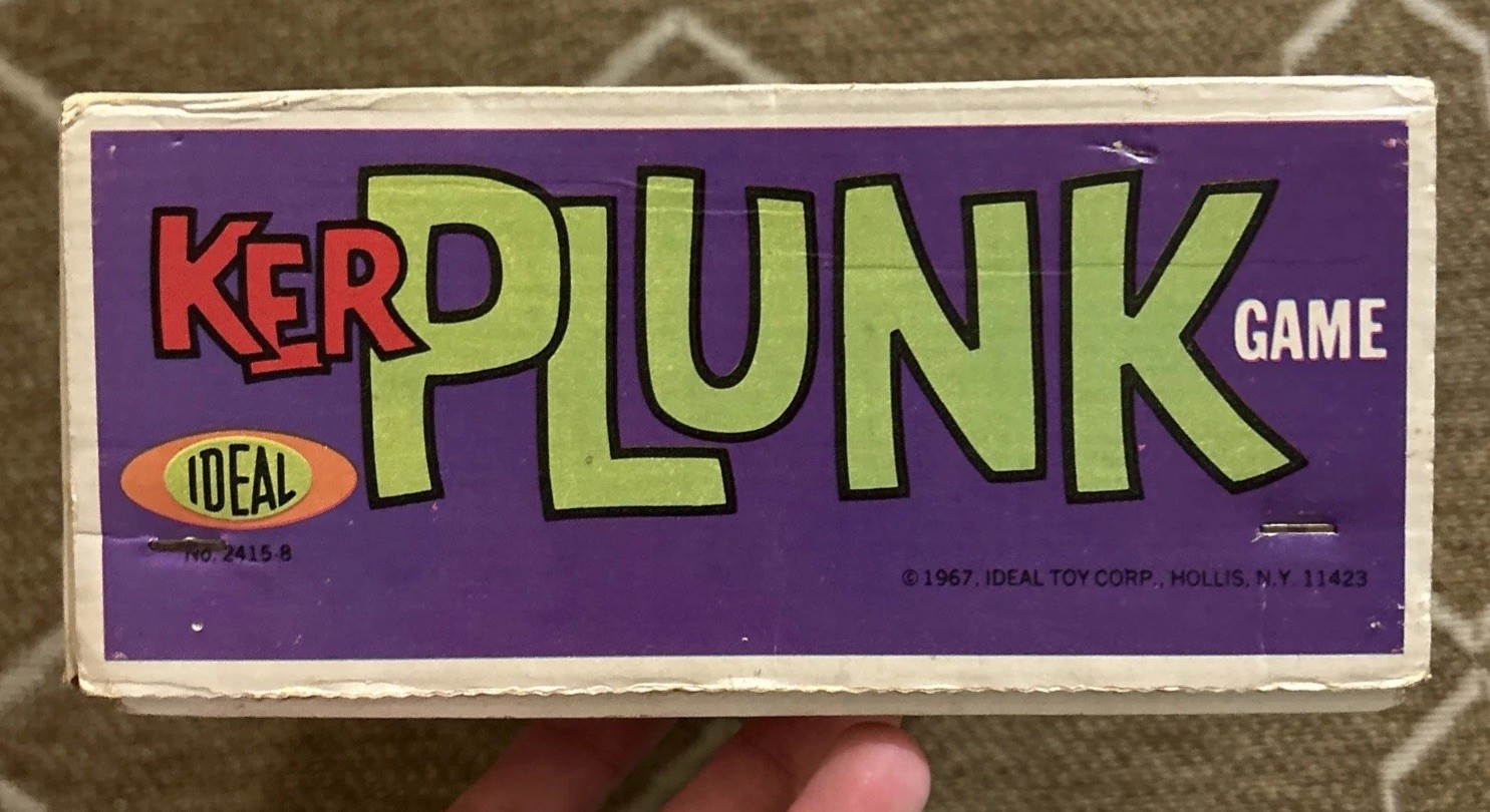 1967 Kerplunk By Ideal Original Box 26 Sticks 27 Marbles Small Crack On Tube!