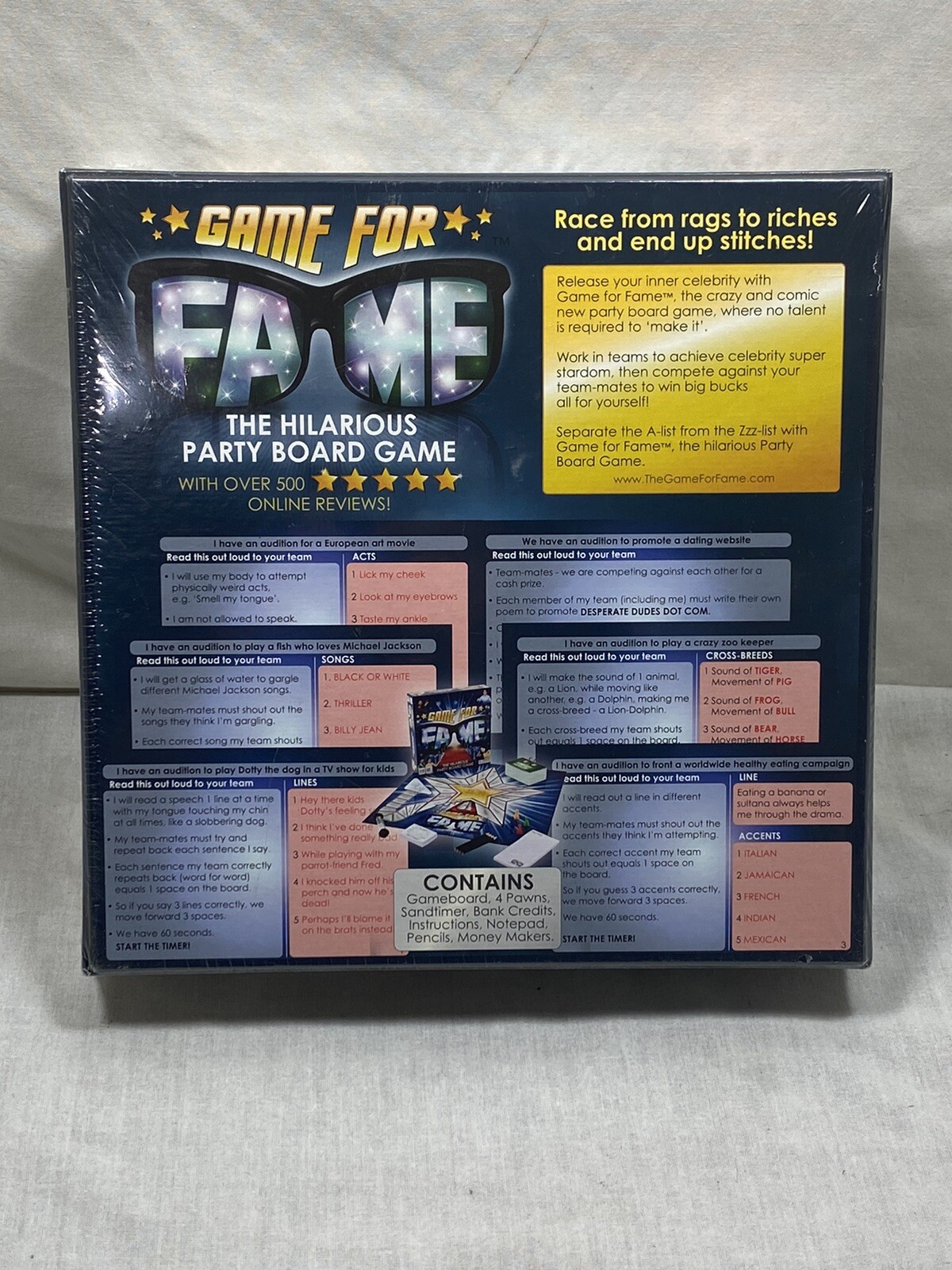 Game For Fame – The Hilarious Party Board Game! Family Fun and Laughter NEW