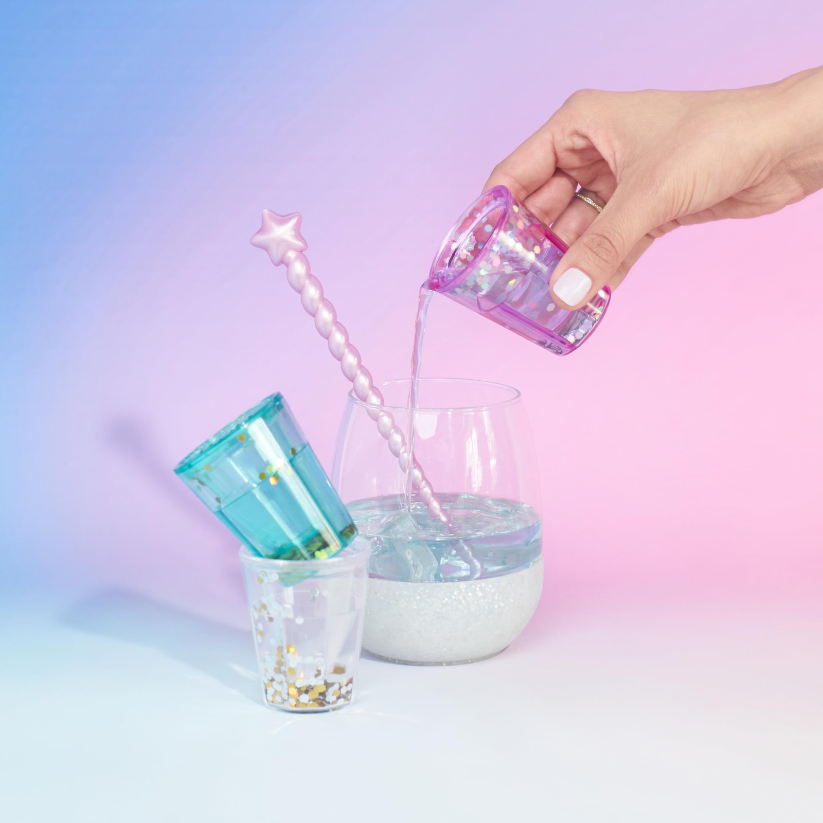 Blush Mermaid Glitter Fun Shot Glasses Set, Shooter Cups for Hosting Birthday…