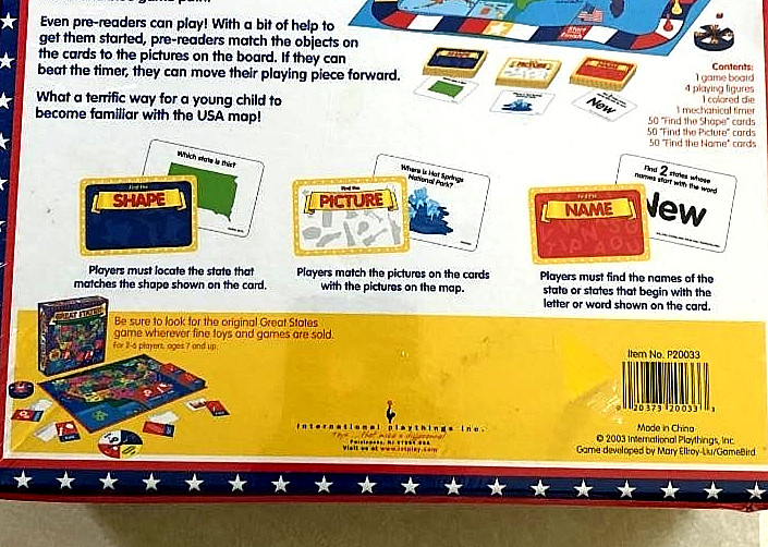 NEW Great States Junior United States Learning Game Ages 4+