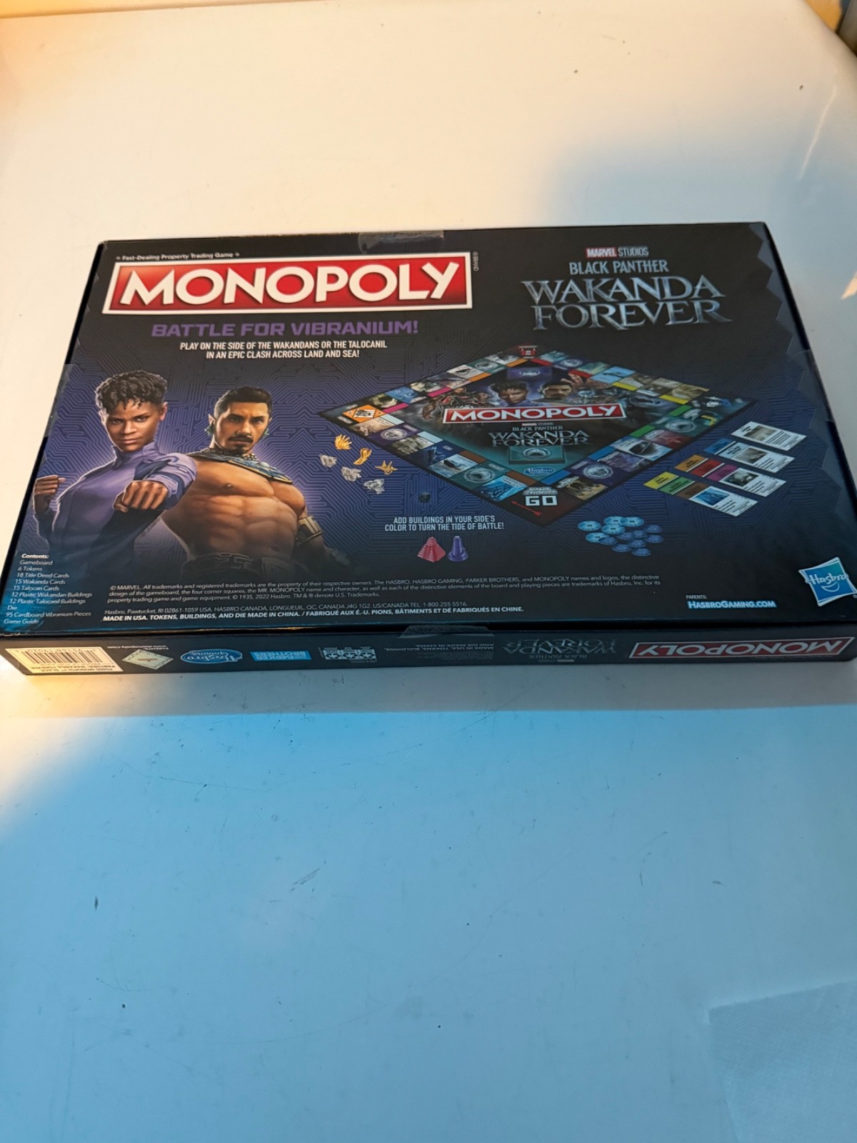 NEW MONOPOLY MARVEL BLACK PANTHER BOARD GAME