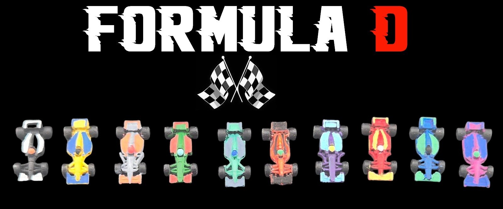 Formula D 10 painted miniature cars F1 / 10 cars F1 (20mm) painted