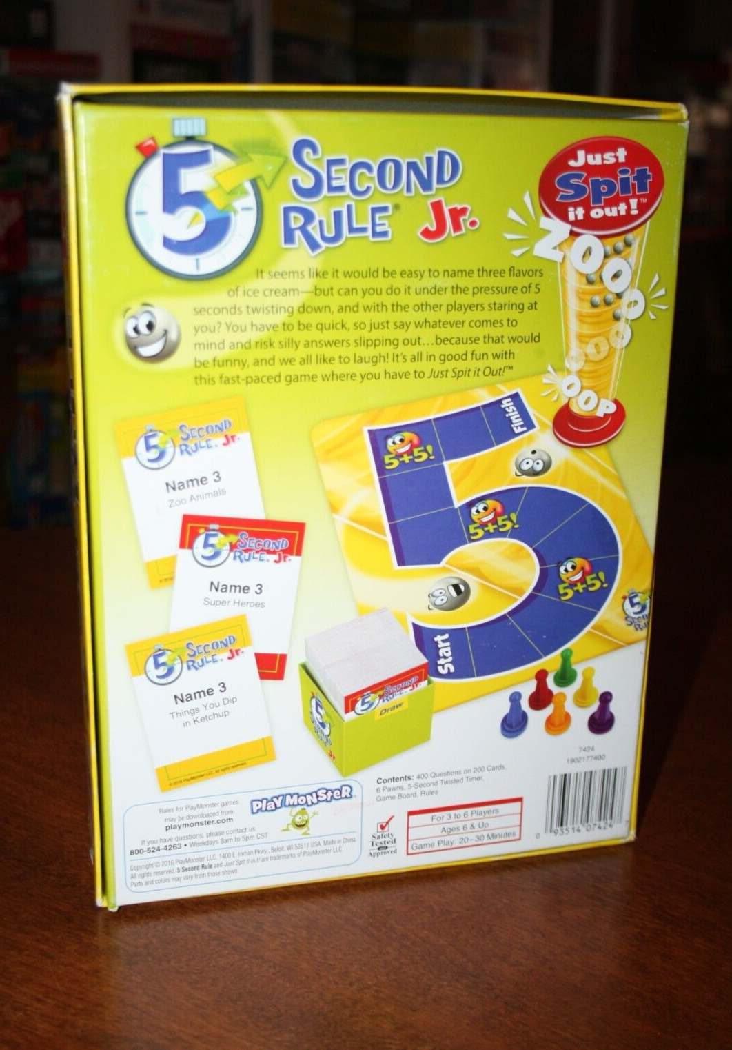 5 Second Rule JR. Board Game – Just Spit It Out! Ages 5 and Up -PlayMonster 2016