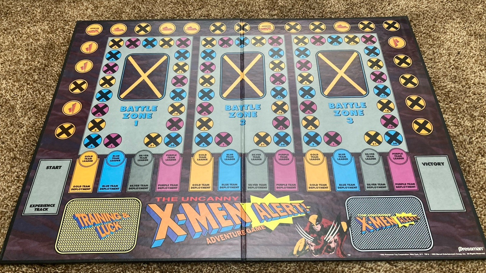 COMPLETE Uncanny X-Men Alert Adventure Game 1992 Pressman Board Game