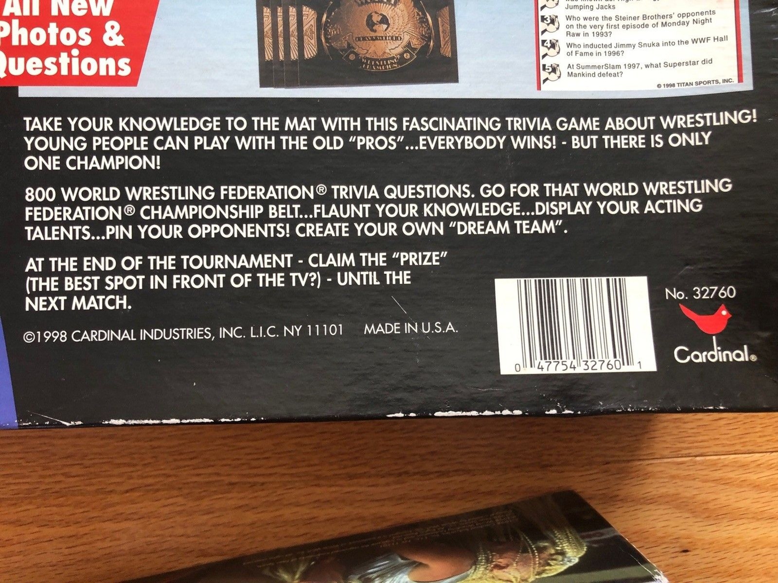 Vintage 1998 WWF Wrestling Trivia Game 2nd Ed. Cardinal 32760 Complete Set USA