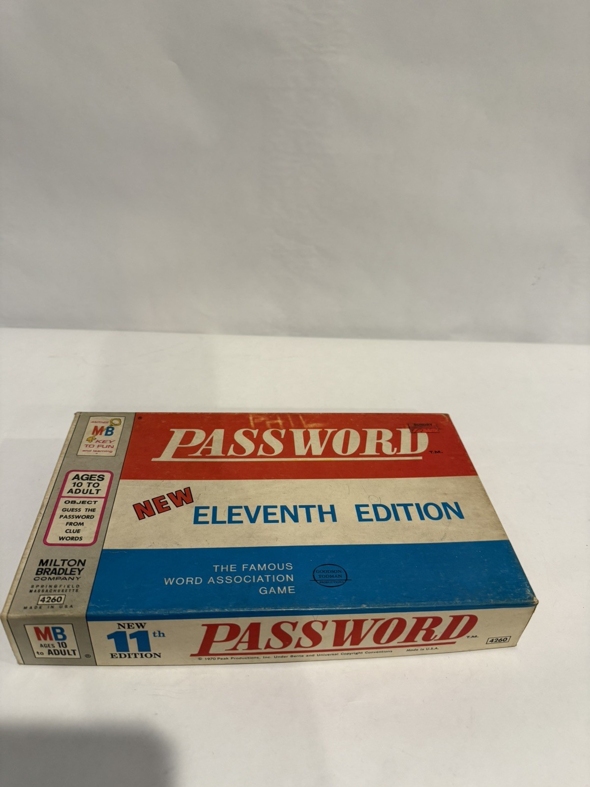 Password 11th Edition Game Milton Bradley Company Vintage 1970 -Ages 10 to Adult
