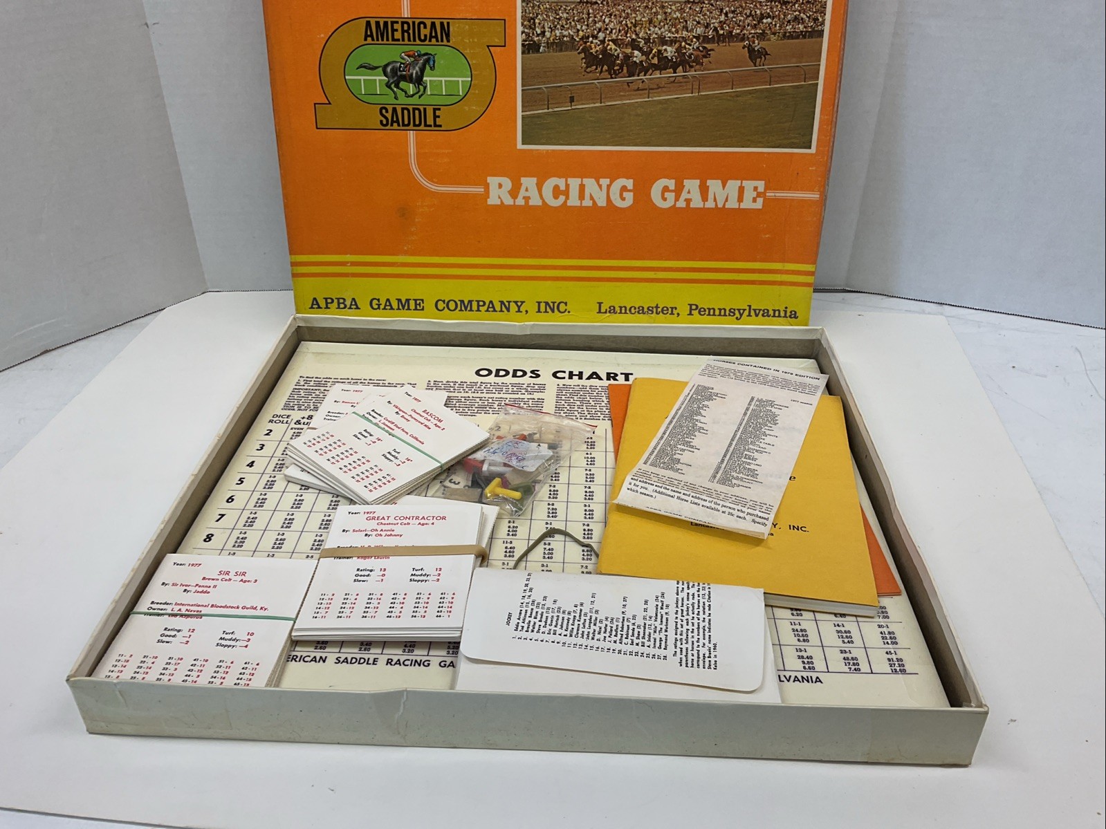 Vintage Apba American Saddle Horse Racing Board Game 1979 Complete