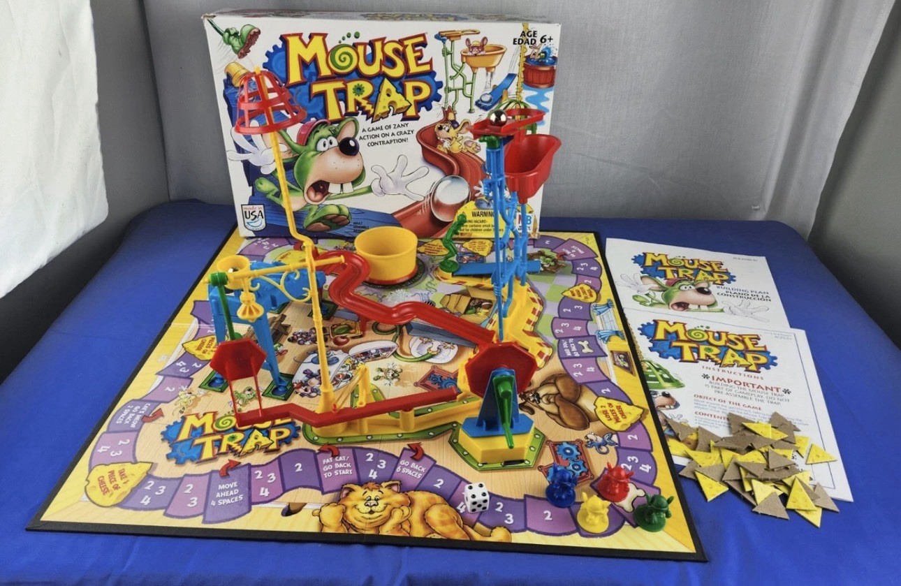 Mouse Trap Board Game Complete Milton Bradley Hasbro 100% All Parts VGUC
