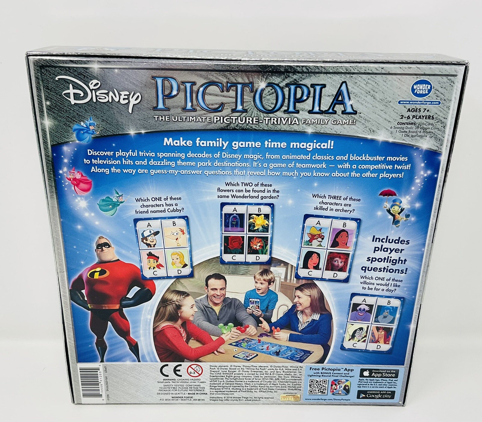Pictopia Disney Edition Board Game Picture Trivia Family Ages 7+ 2-6 Players NIB