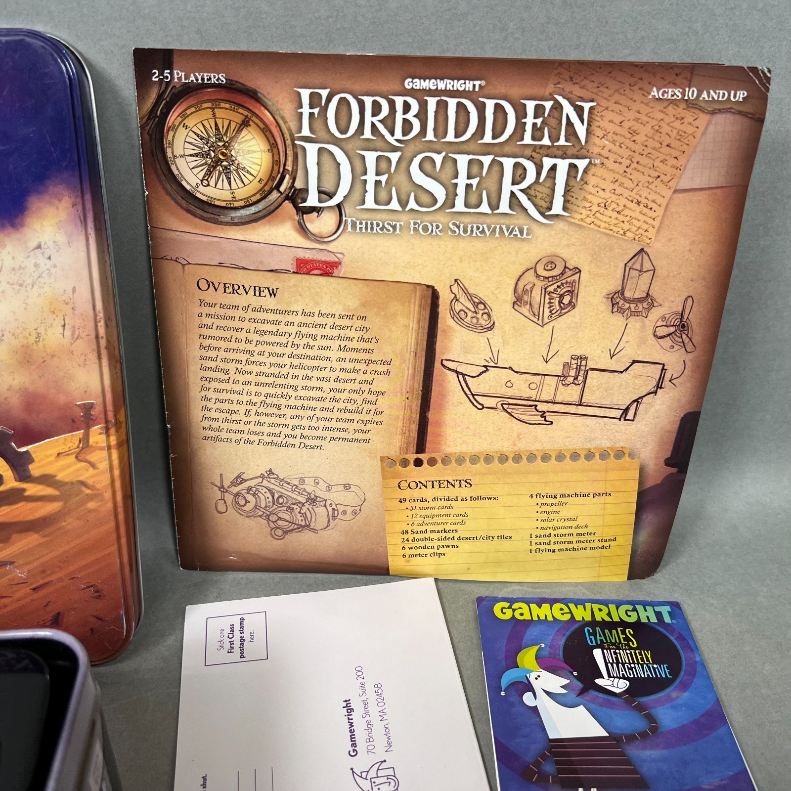 FORBIDDEN DESERT Cooperative Strategy Survival Game Gamewright COMPLETE NICE