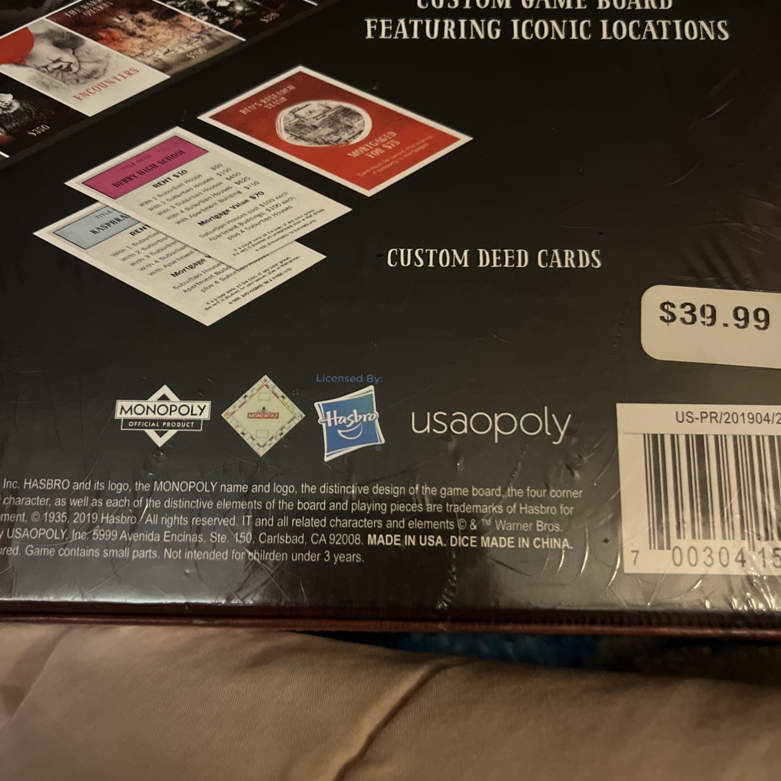 Hasbro 2019 Monopoly Stephen King IT Board Game ~ NEW/SEALED IN BOX!!