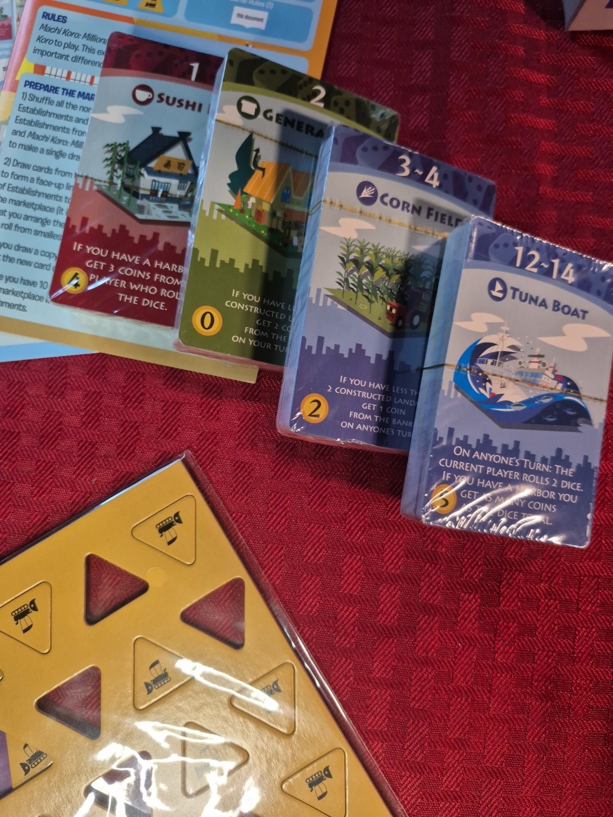 MACHI KORO BOARD GAME. Complete. Harbor Expansion & Millionaire’s Row Included