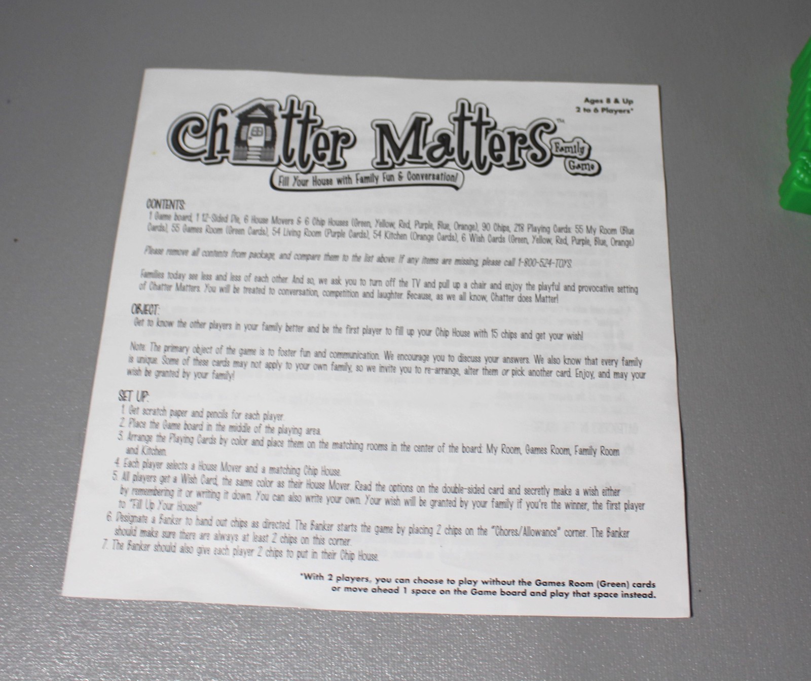 Chatter Matters Family Fun Game for 2 to 6 Players for Ages 8+ Complete- 2000