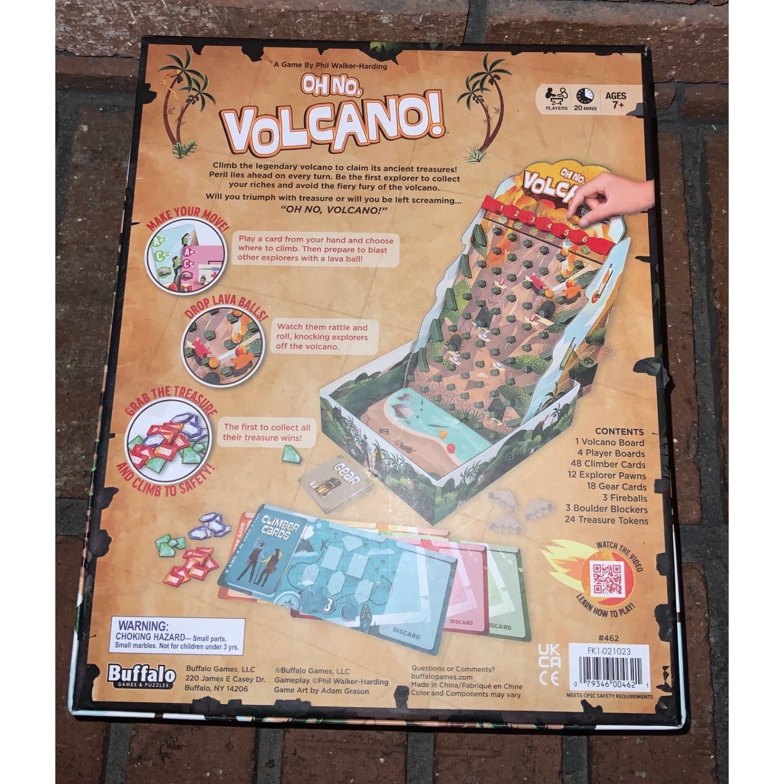 Buffalo Games Oh No Volcano Board Game Phil Walker-Harding Treasure Seeking #462