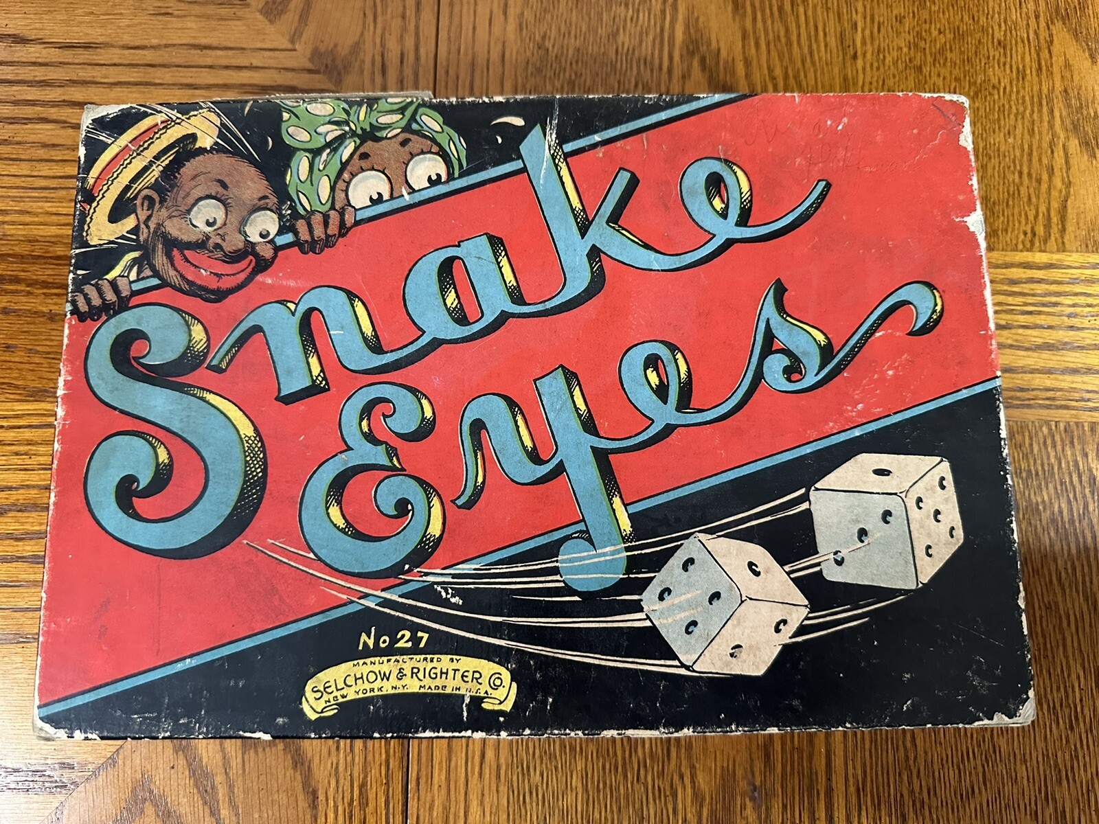 Vintage Snake Eyes No.27 Game Circa 1930s By Selchow & Righter – Fair to Good
