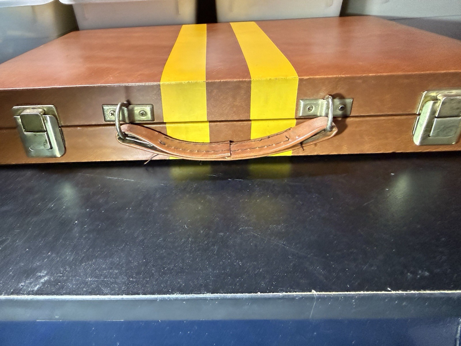 Vintage Backgammon Portable Set Brown