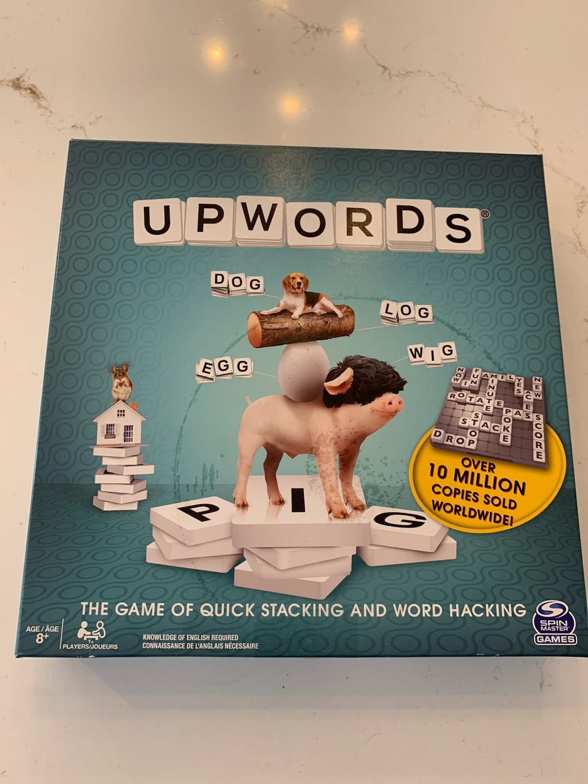 UpWords Board Game – The Game Of Quick Stacking And Word Hacking Unused Open Box