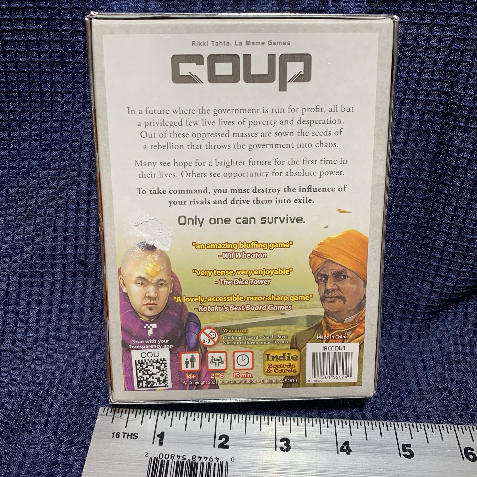Coup The Dystopian Universe Strategy Card Game by Indie Boards Free Shipping