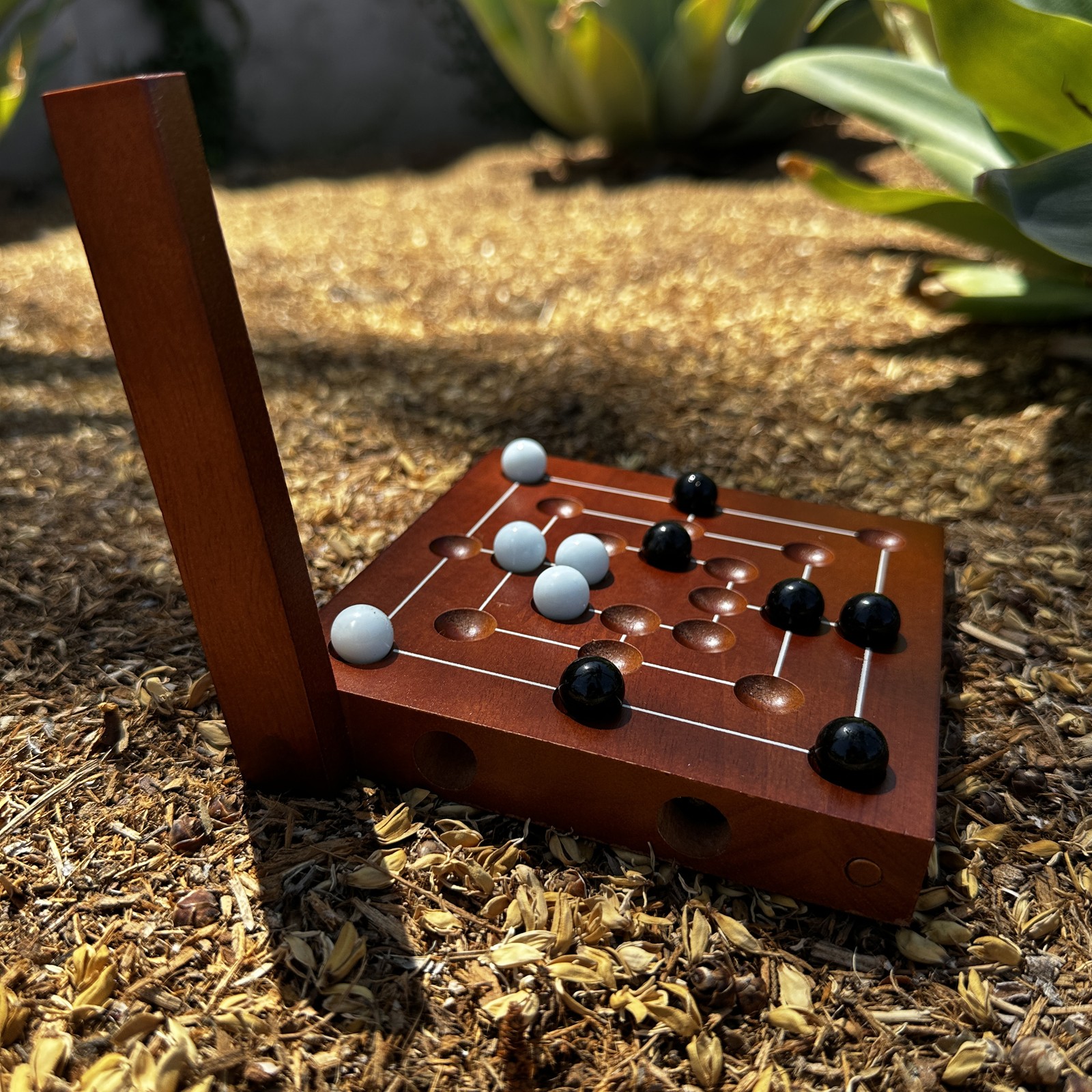 WE Games Nine Men’s Morris Wooden Travel Game with Marbles – 5 inch Travel Size