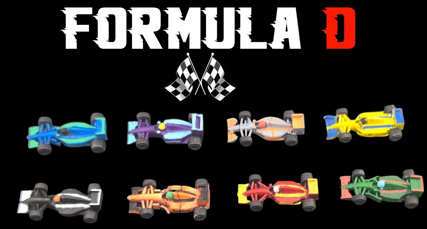 Formula D 10 painted miniature cars F1 / 10 cars F1 (20mm) painted
