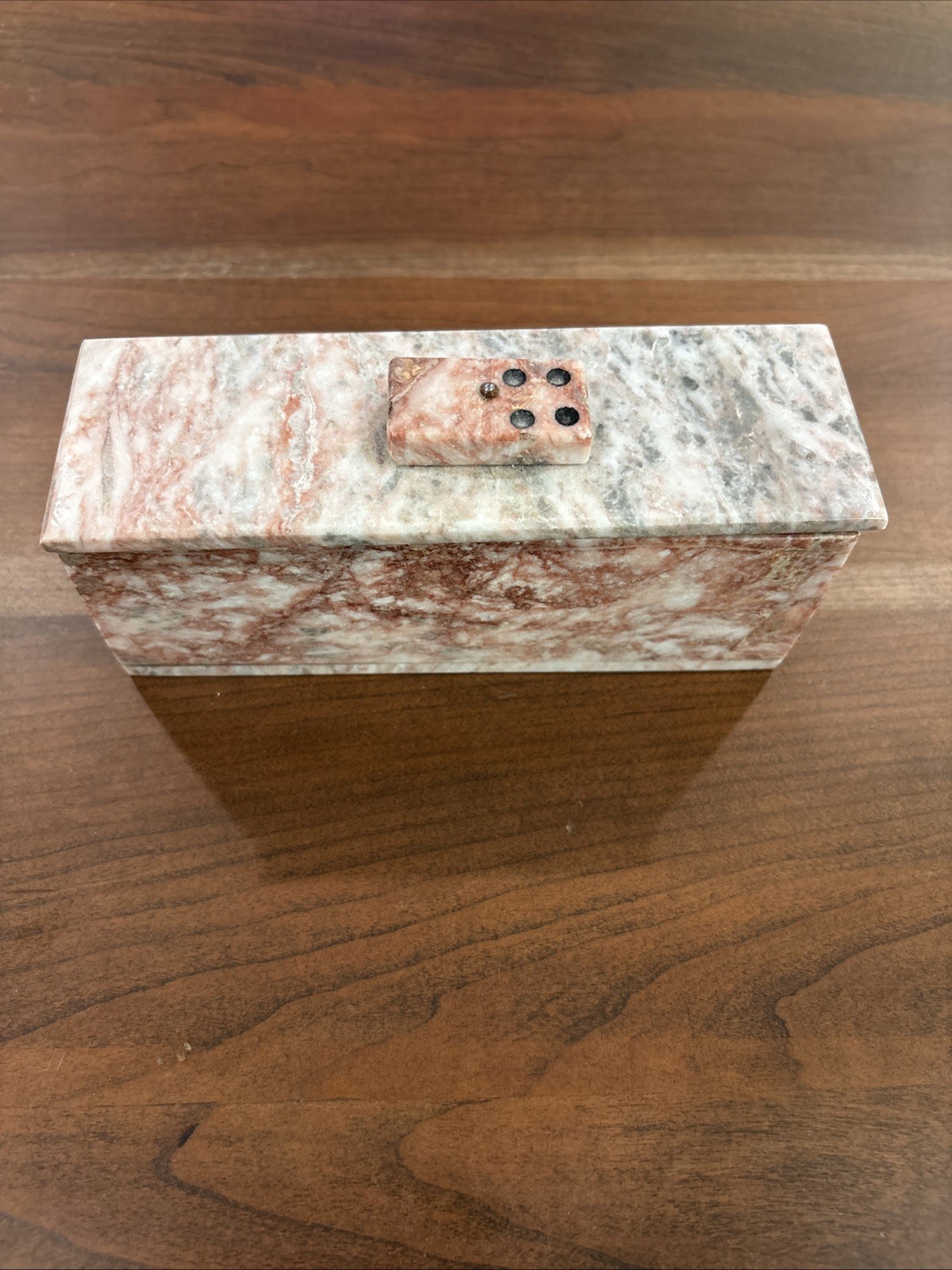 Vintage Domino Set Rose Color Marble – Mexico Hand Made